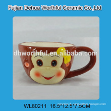 Special design ceramic milk mug in monkey shape